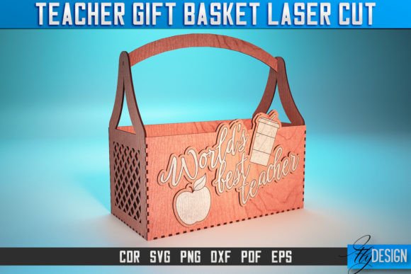 Teacher Gift Basket Laser Cut SVG for Embroidery