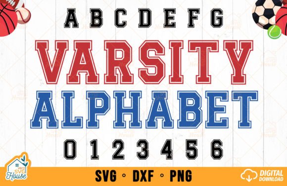 Varsity Alphabet Letters Number SVG for Embroidery